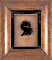 Profile portrait of William Beckford, 1797 Oil and gold on reverse of glass 7 1/8 x 6 1/4 inches (framed)